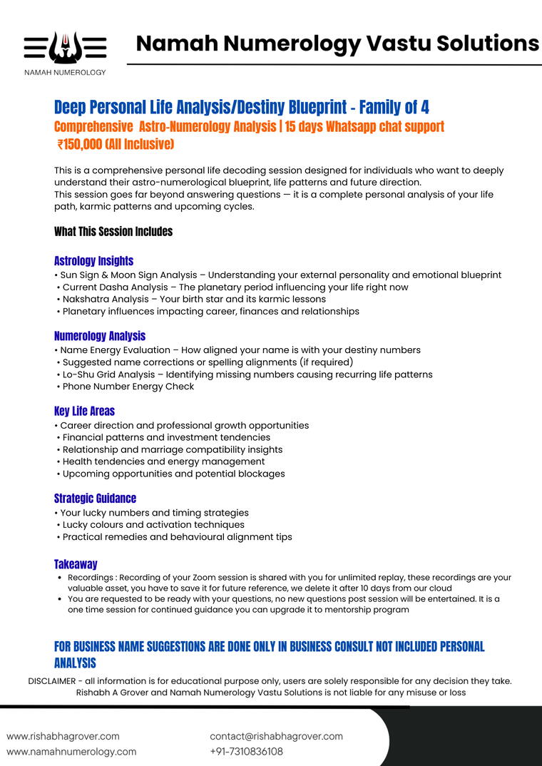 Deep &amp; Detailed Personal Life Analysis - Family of 3