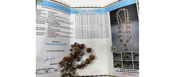 Rudraksha Siddha Mala (Indonesia), Regular Size beads, Silver