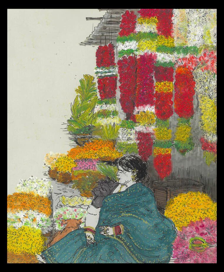 Malleshwaram Flower Market