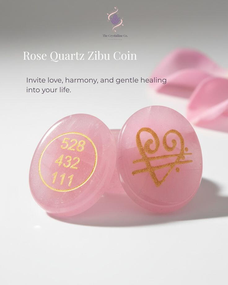 Rose Quartz Love and Emotional healing Coin