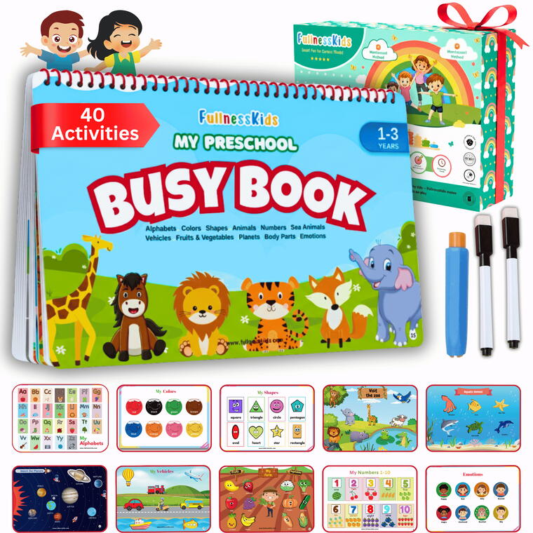 FullnessKids 40+ Activities My Preschool Busy Book