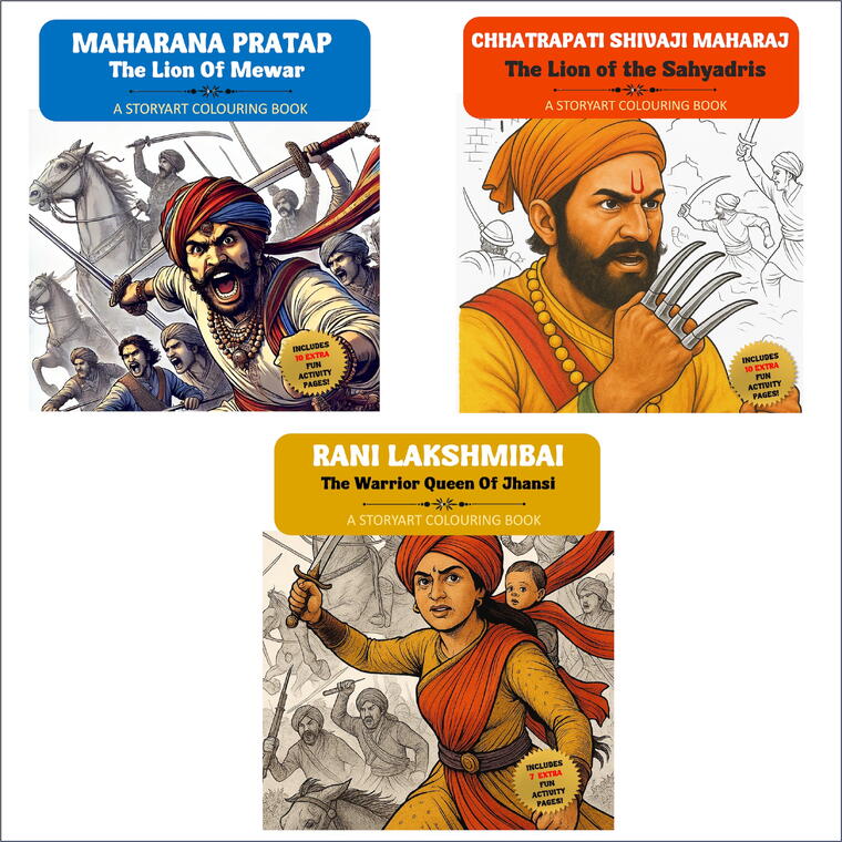 Maharana Pratap + Shivaji + Lakshmibai storyart combo