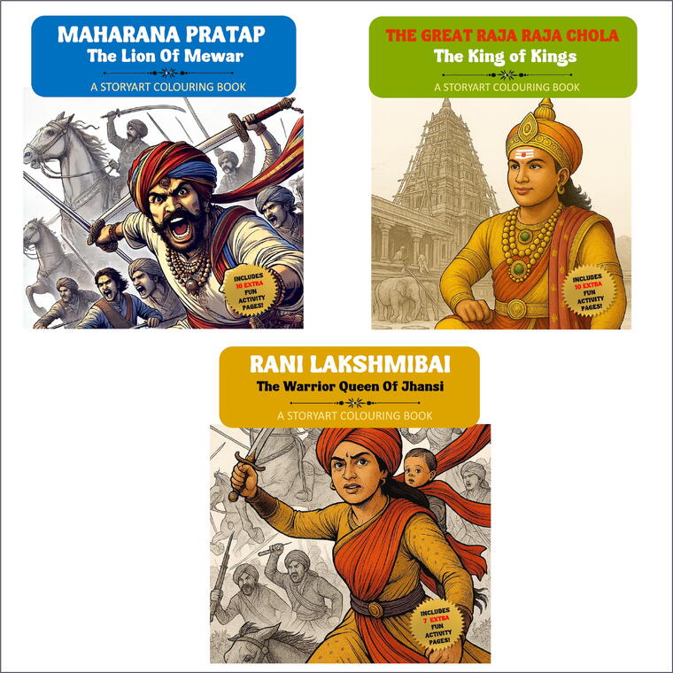 Lakshmibai + Maharana Pratap + Chola storyart combo