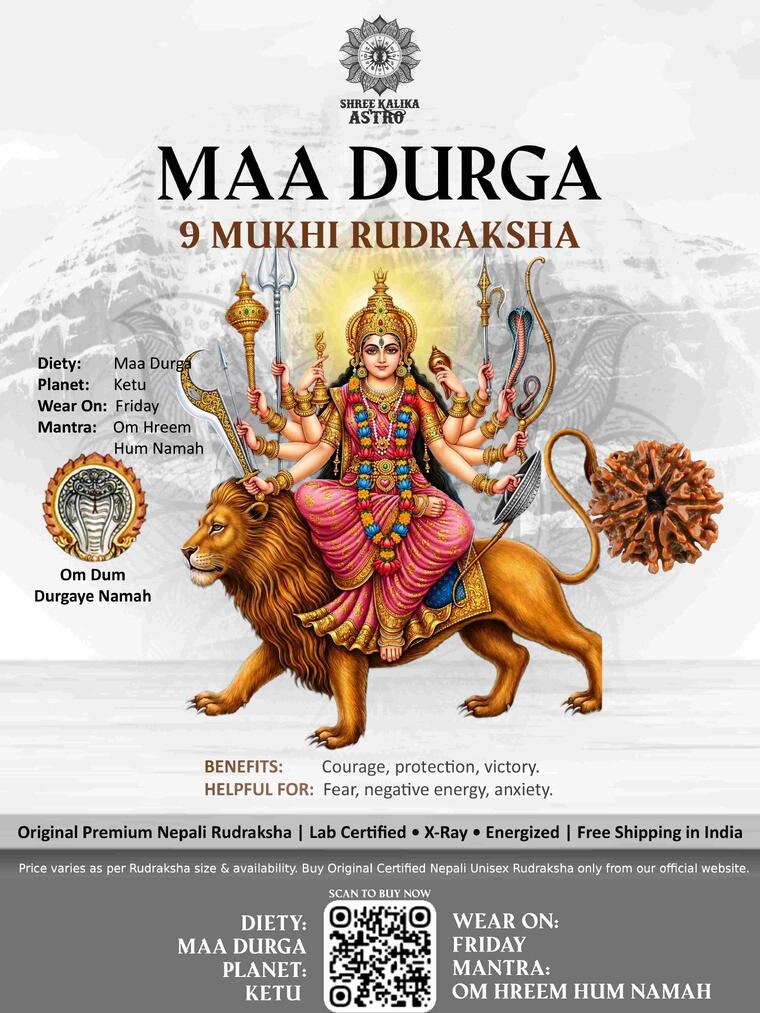 Nepali 9 Mukhi Rudraksha Original Lab Certified with X-Ray (Loose Bead)