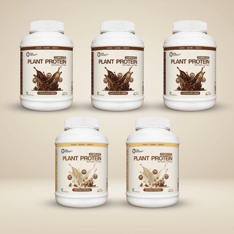 Plant Protein (3 Chocolate Cremé + 2 Dryfruit Royalé )