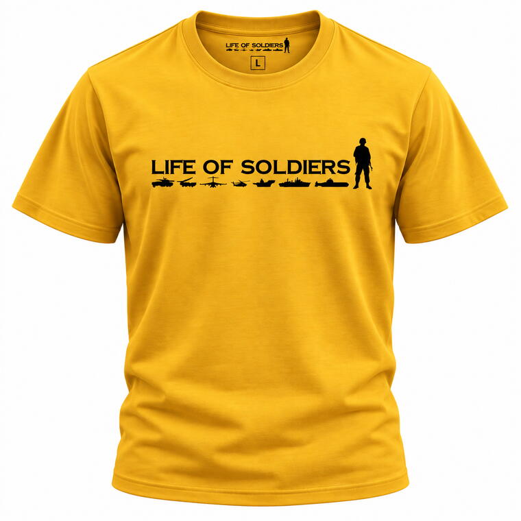 Mustard Yellow Premium T-Shirt | Size : M |  Life of Soldiers - For India