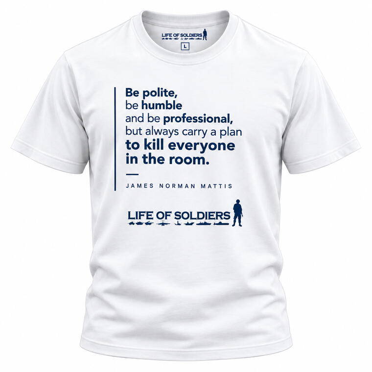 White Premium T-Shirt | Size : L | James Mattis