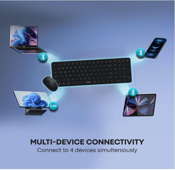 Rapoo 9320M MultiDevice Wireless & Bluetooth Keyboard Mouse Combo