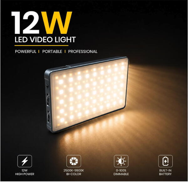 Simpex RGB Pocket LED Video Light 4000mAh Battery, 2500K-9900K Adjustable Color
