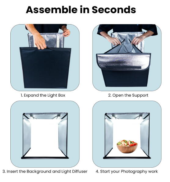 Portable Photo Studio 60x60cm Light Box, Professional Dimmable Tent