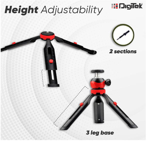 DIGITEK® (DTR-200MT) 18CM Flexible &amp; Portable Mini Tripod
