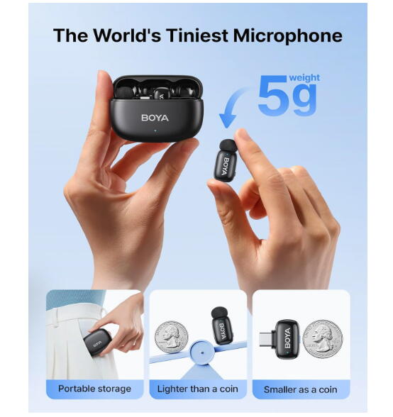 BOYA Mini 2 Wireless mic for YouTube Mic for Video Recording