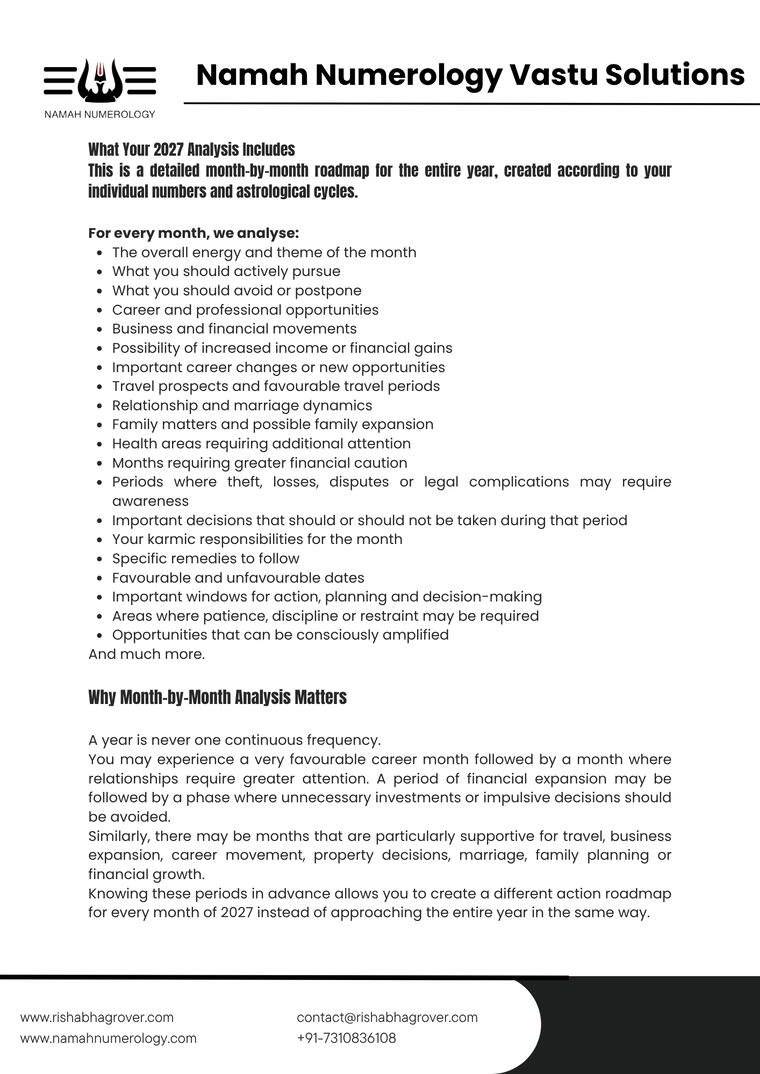 2027 Personal Year Analysis A Detailed Month-by-Month Roadmap for year ahead