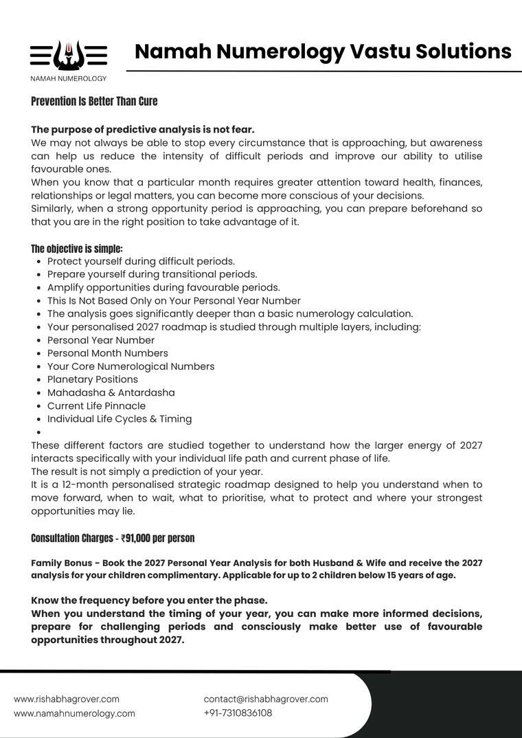 2027 Personal Year Analysis A Detailed Month-by-Month Roadmap for year ahead