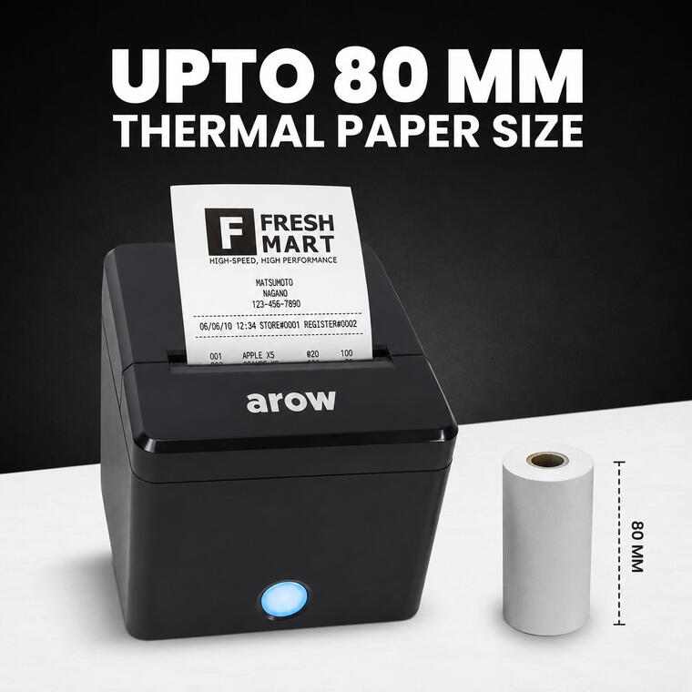Auto Cutter 80mm  POS Printer with USB, Bluetooth, WiFI &amp; Lan Interface