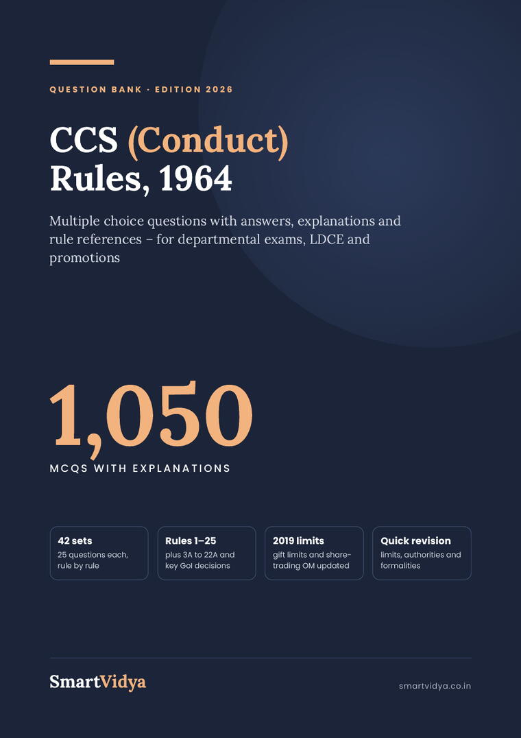 CCS (Conduct) Rules, 1964 – 1,050 MCQs with Explanations (PDF Ebook)