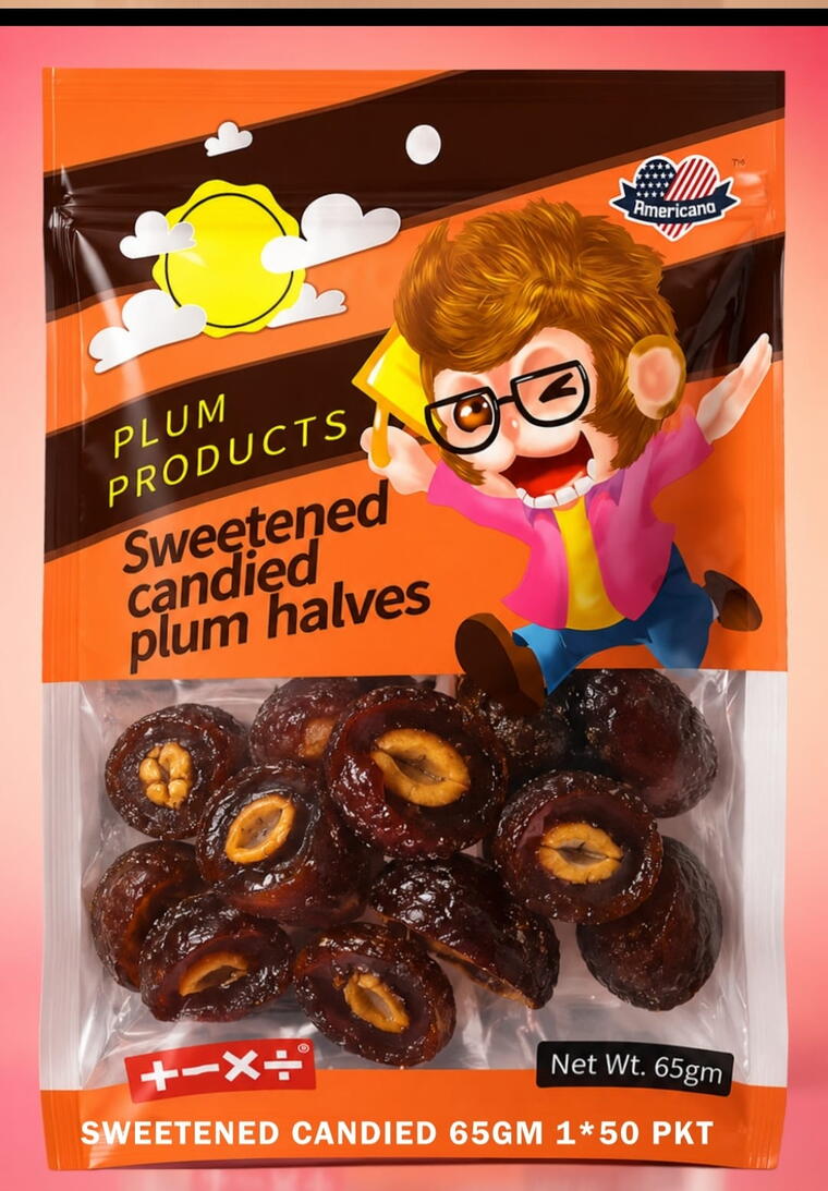 Sweetened Candied Plum Halves 85g