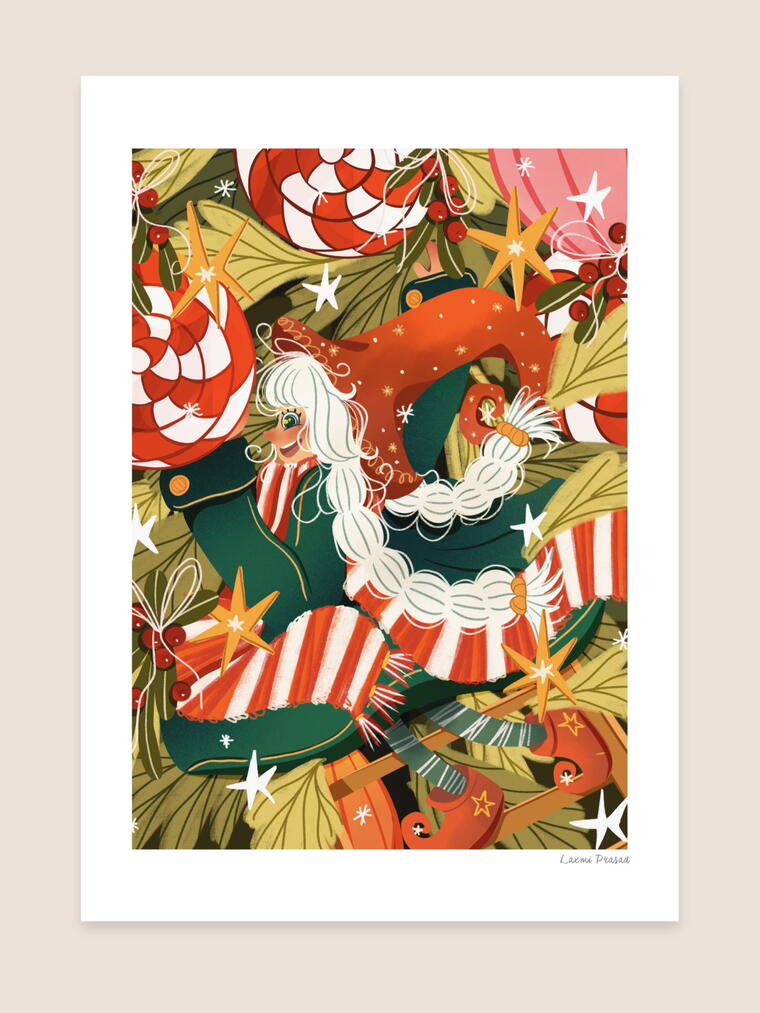 Little Ms. Candy Thief: A5 Art Print with Border
