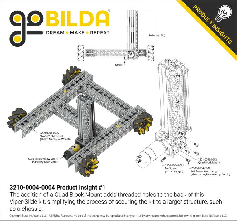 GoBilda 4 Stage Viper-Slide Kit (Belt-Driven, 240mm Slides)