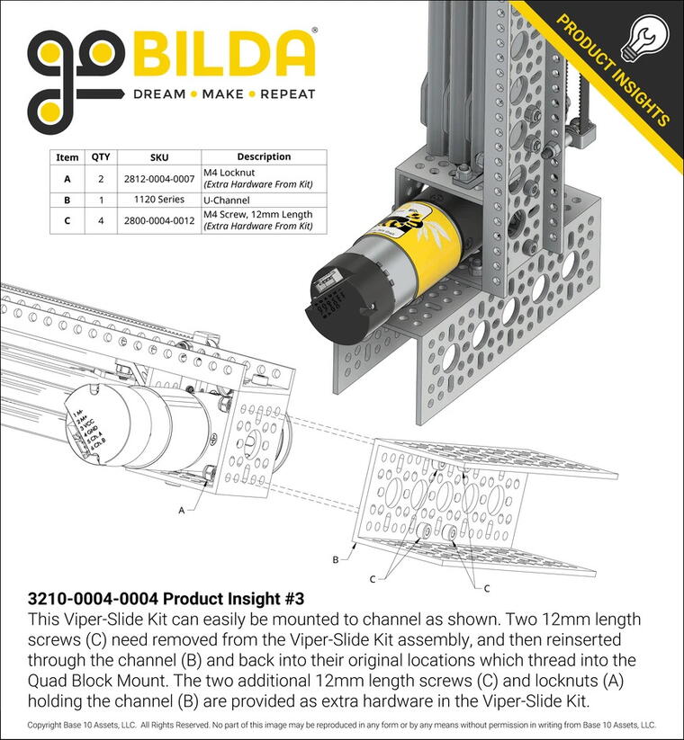 GoBilda 4 Stage Viper-Slide Kit (Belt-Driven, 240mm Slides)