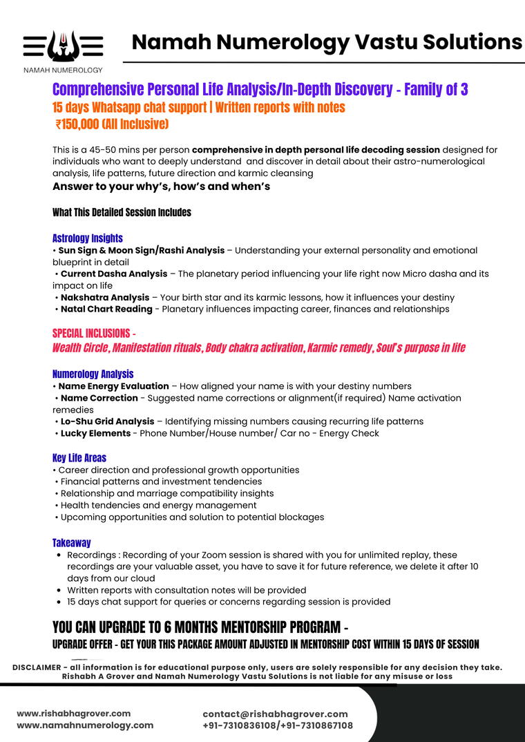 Deep &amp; Detailed Personal Life Analysis - Family of 3