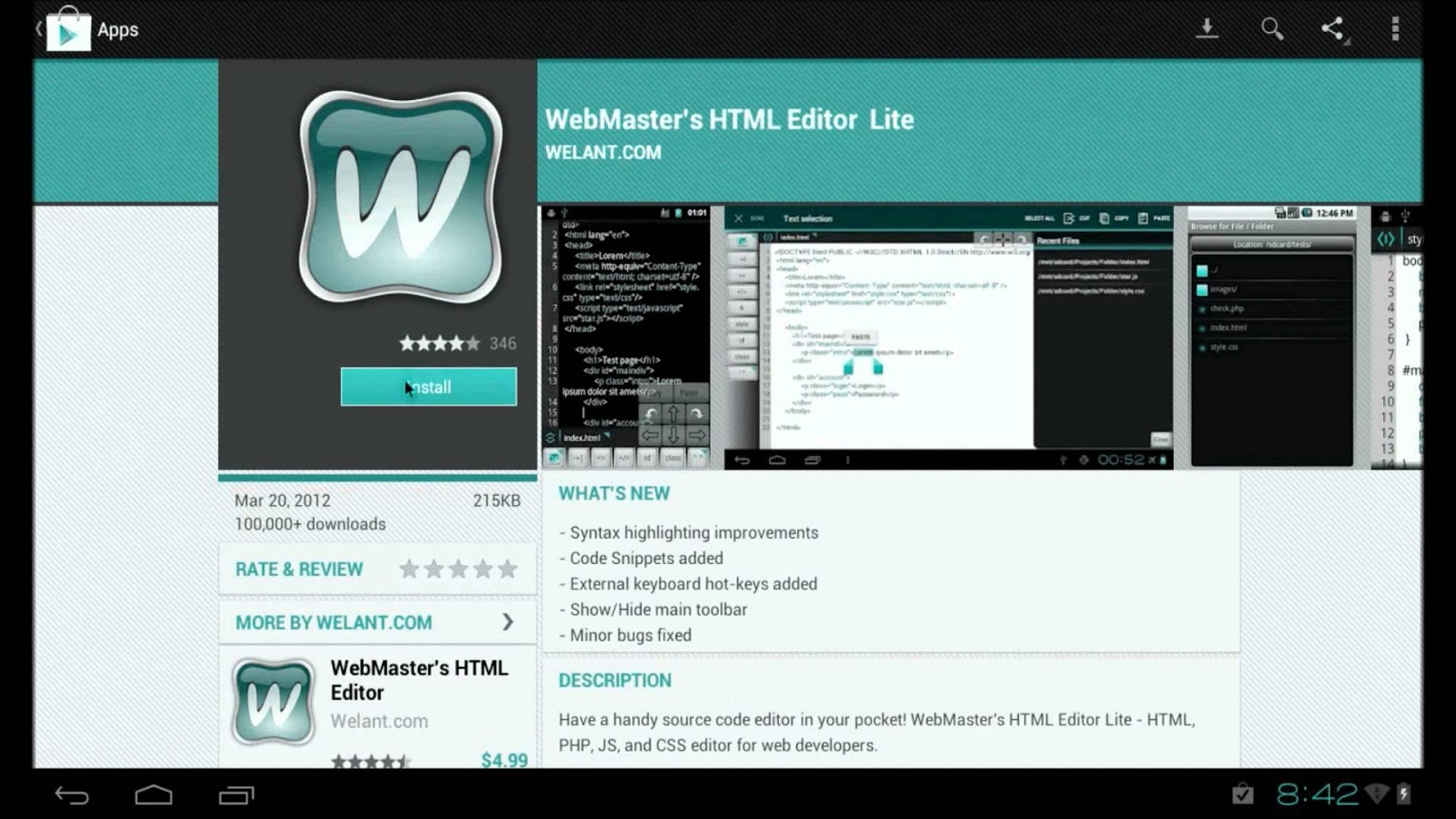 Best App for developers and programmers list - Webmaster HTML Editor