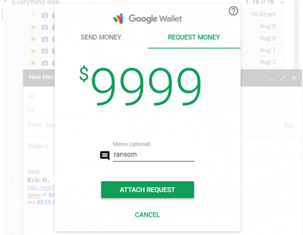 Send money on Gmail