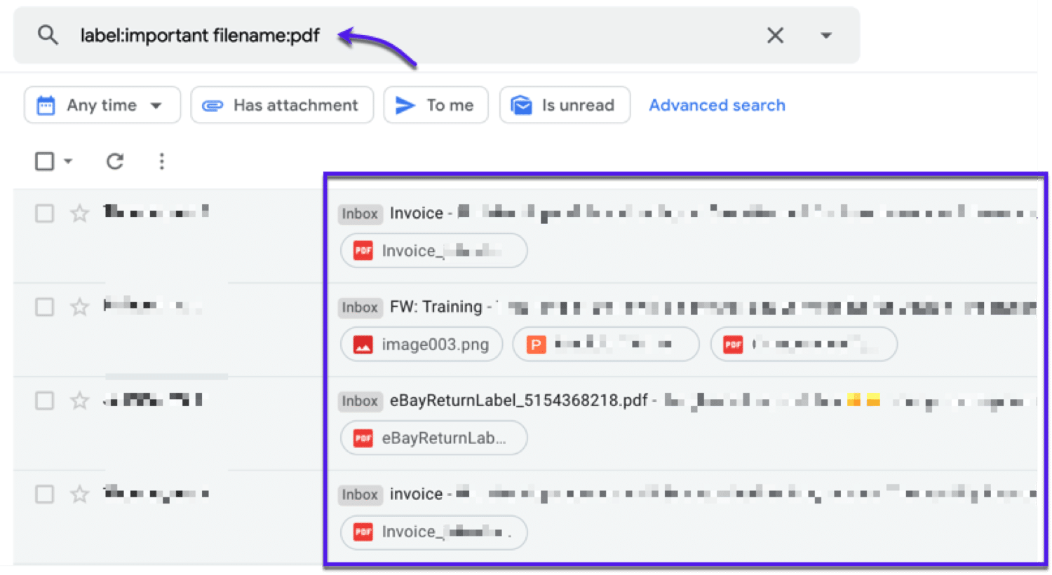 power search in gmail