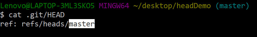 Viewing the content of .git/HEAD file