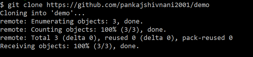 Cloning a remote repository