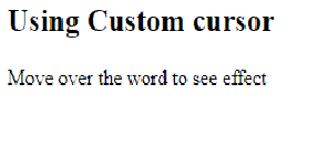 custom cursor