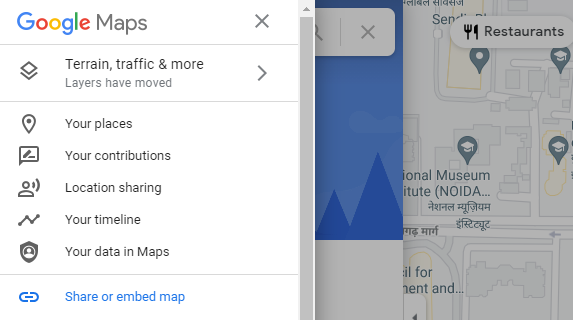 hamburger menu select