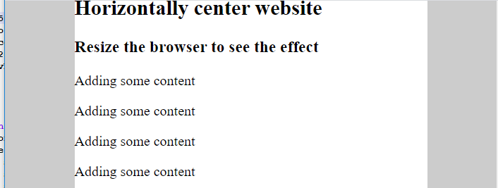 Horizontally center website