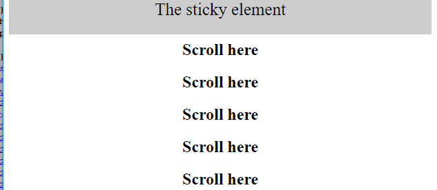 sticky element