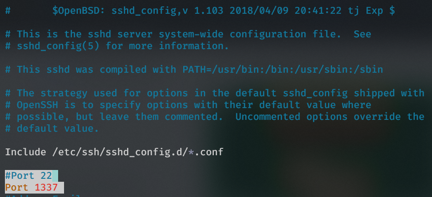 ssh port change