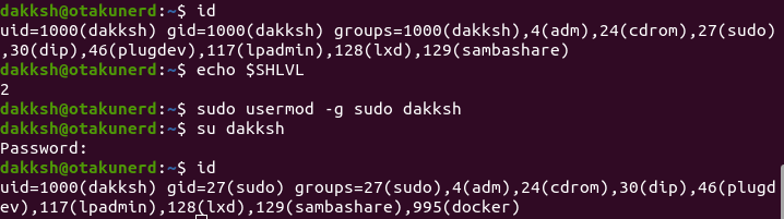 Changing primary group of a user