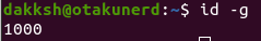id -g command
