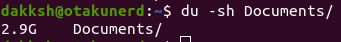 du -sh Documents/