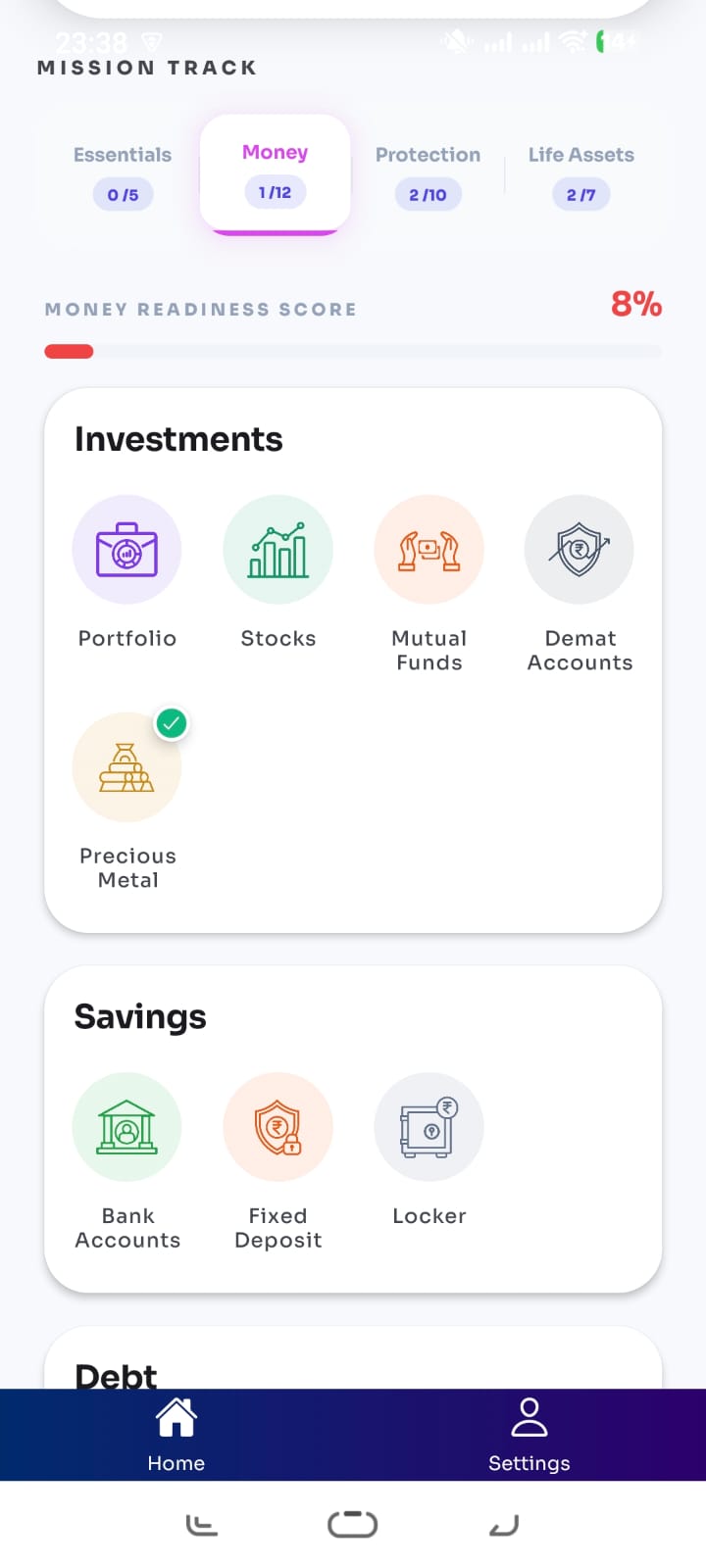 Smarana money mission track in app