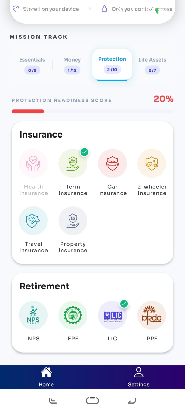 Smarana protection mission track in app