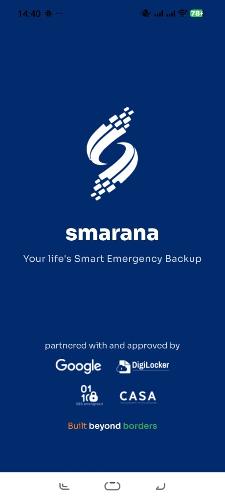 Smarana app splash screen