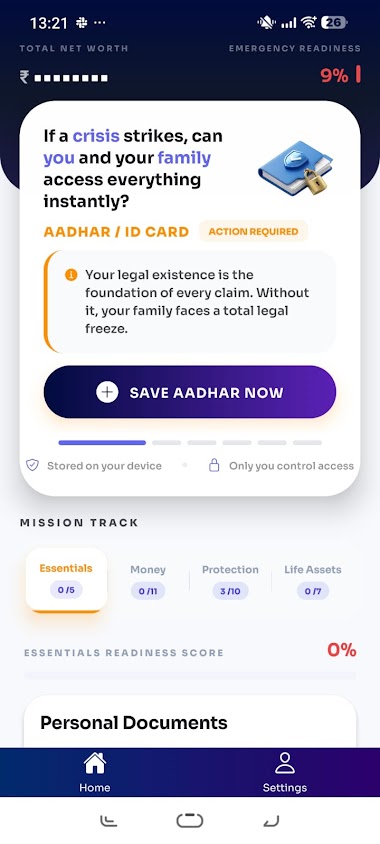 Smarana vault in app