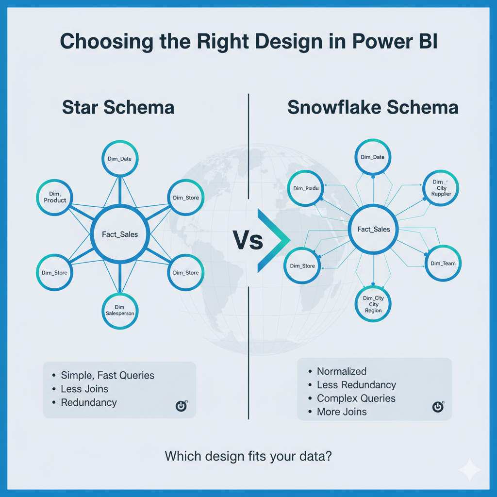 Choosing the Right Design in Power BI: Star Schema vs. Snowflake