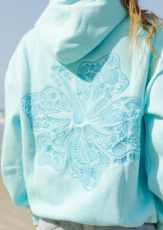 The Ultimate Comfort Statement: Pink Palm Puff Hoodie and Sweatpants