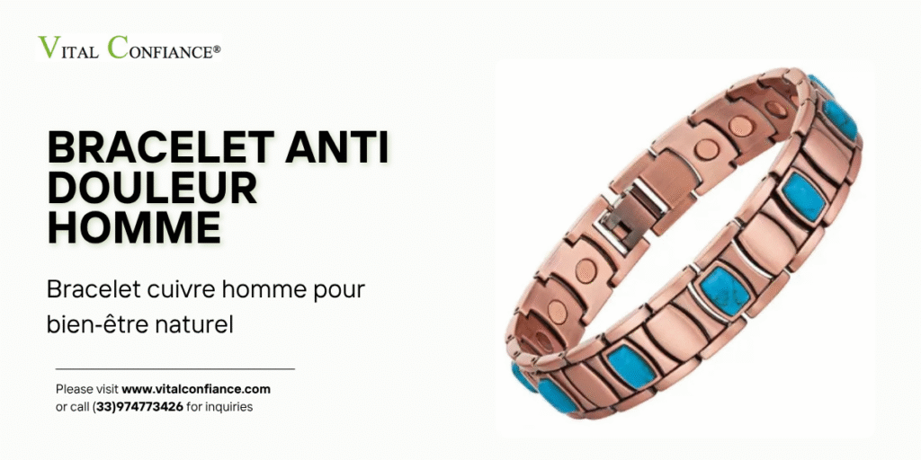 Bracelet Anti Douleur Homme en Cuivre – Élégance, Force et Bien‑Être