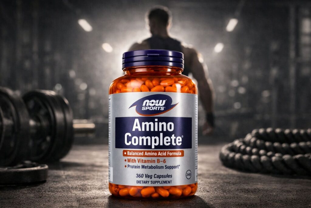 NOW Foods, Sports, Amino Complete – Complete Amino Acid Supplement for Muscle Strength & Recovery