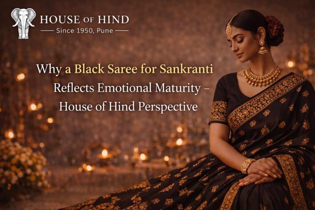 Why a Black Saree for Sankranti Reflects Emotional Maturity – House of Hind Perspective