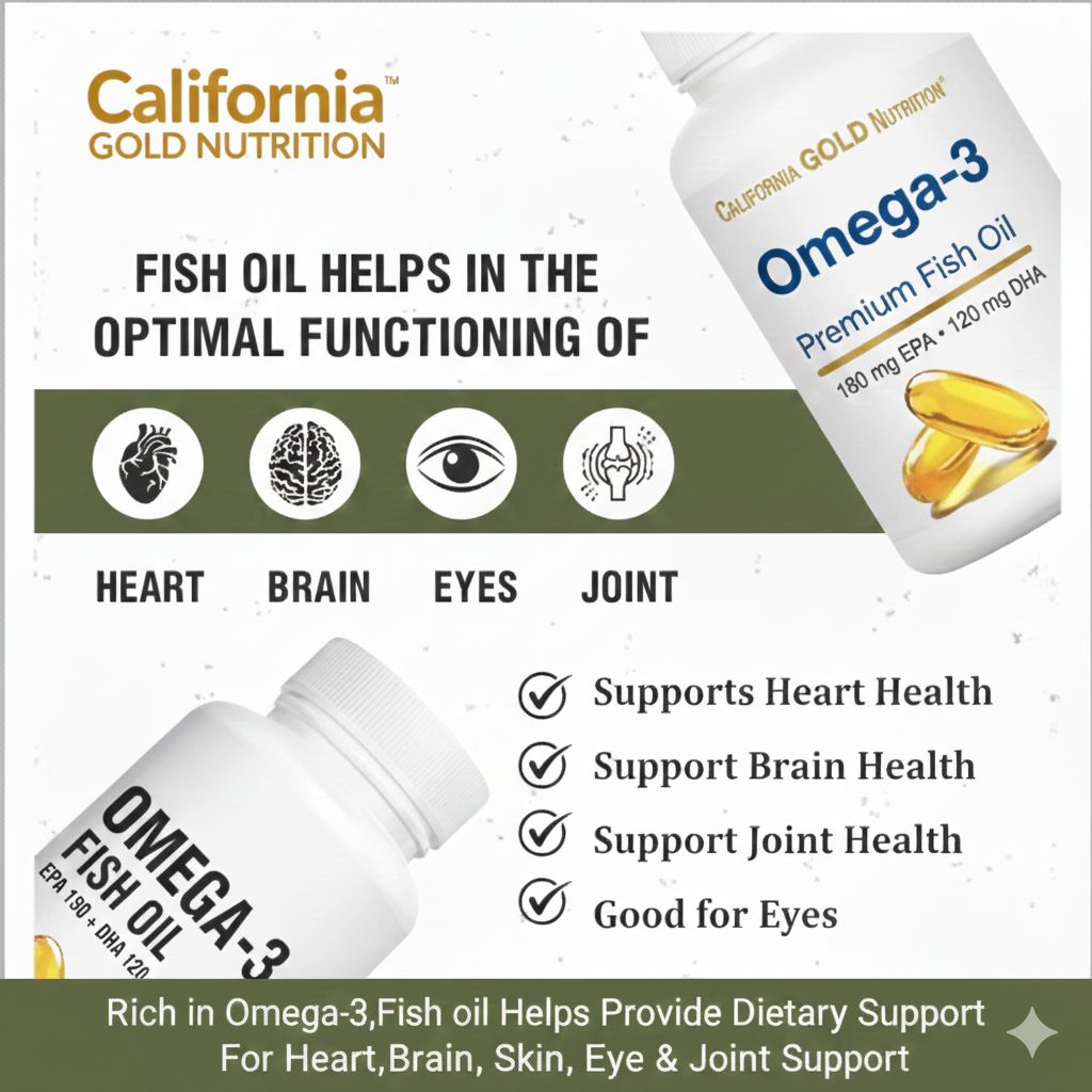 California Gold Nutrition Omega 3 Supplement | Use of Omega-3 Fish Oil for Heart, Skin & Wellness