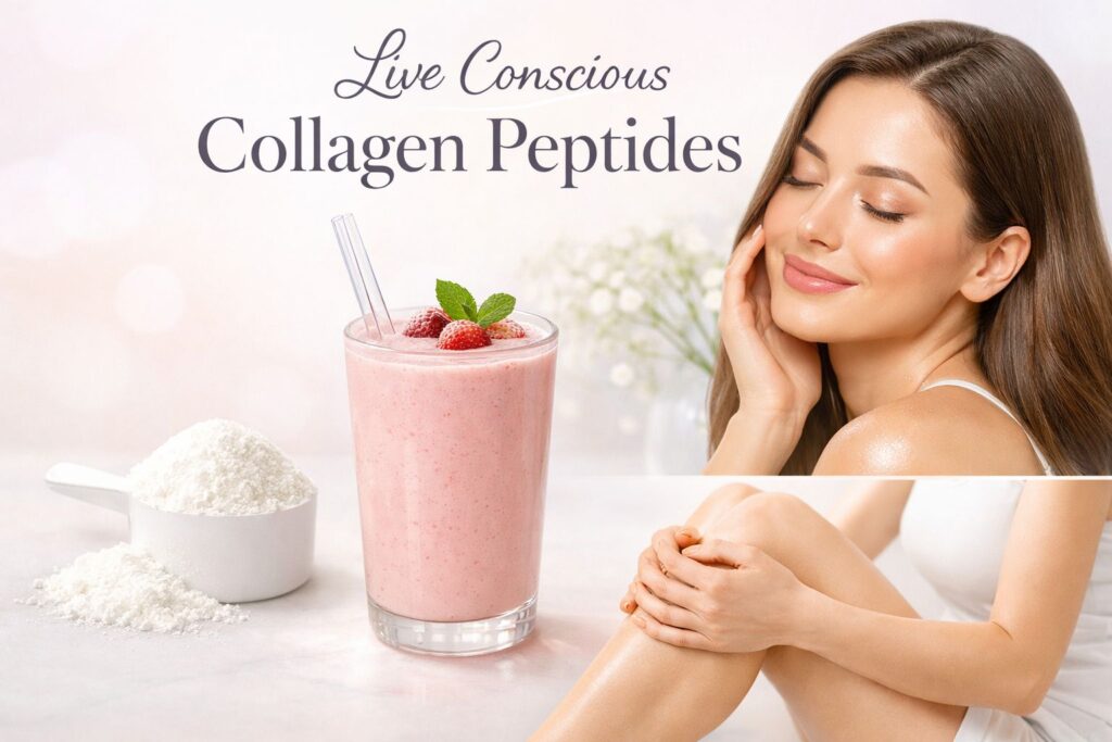 Live Conscious Collagen Peptides: Daily Collagen Support for Skin, Hair, Joints & Total Wellness