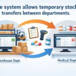 Does the system allow temporary stock transfers between departments?